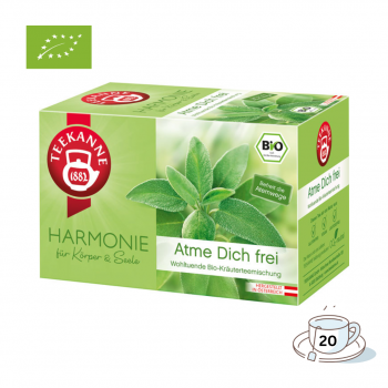 Teekanne Harmonie Bio Atme Dich frei, wohltuende Kräuterteemischung, 20 Teebeutel im Kuvert